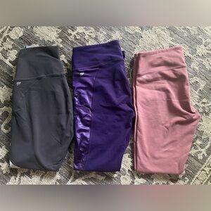 Fabletics Women's Leggings - Black, Purple, and Pink